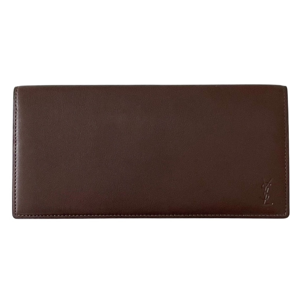 Yves Saint Laurent Brown Leather Long Wallet